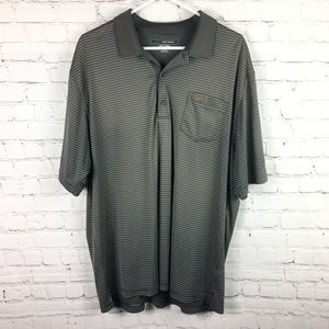 Greg Norman gray stripe golf shirt polo play dry XL